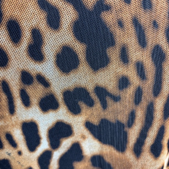 Chico's Size 3 Brown Black Leopard Animal Print Sheer Cardigan Women's Size XL - Picture 12 of 14